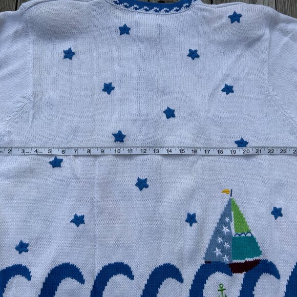 The Quacker Factory women's 2X cardigan sweater sailboats boats - Picture 9 of 16